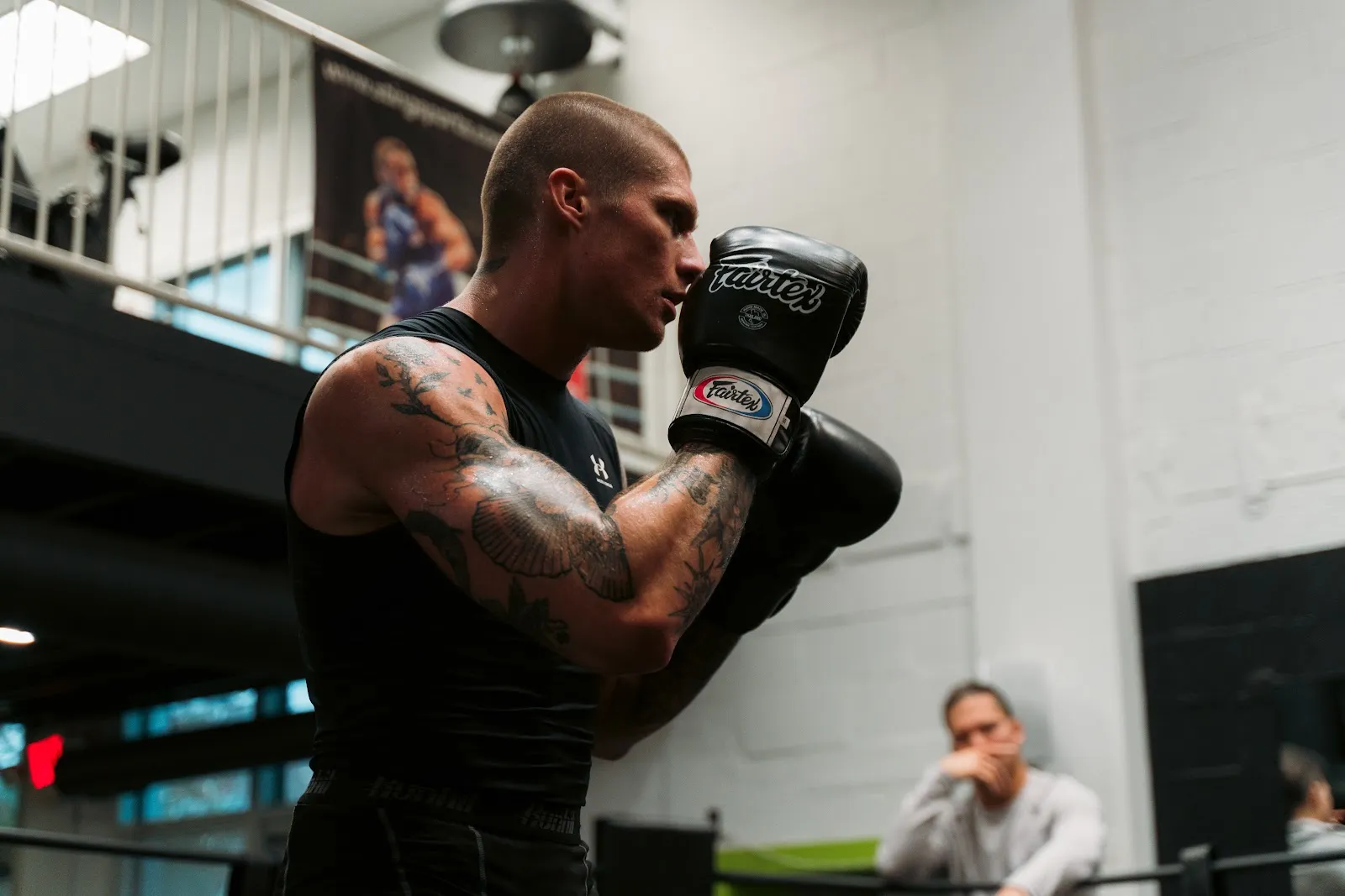MMA fighter training in the ring at Mad Max's Academy in Columbus, Ohio
